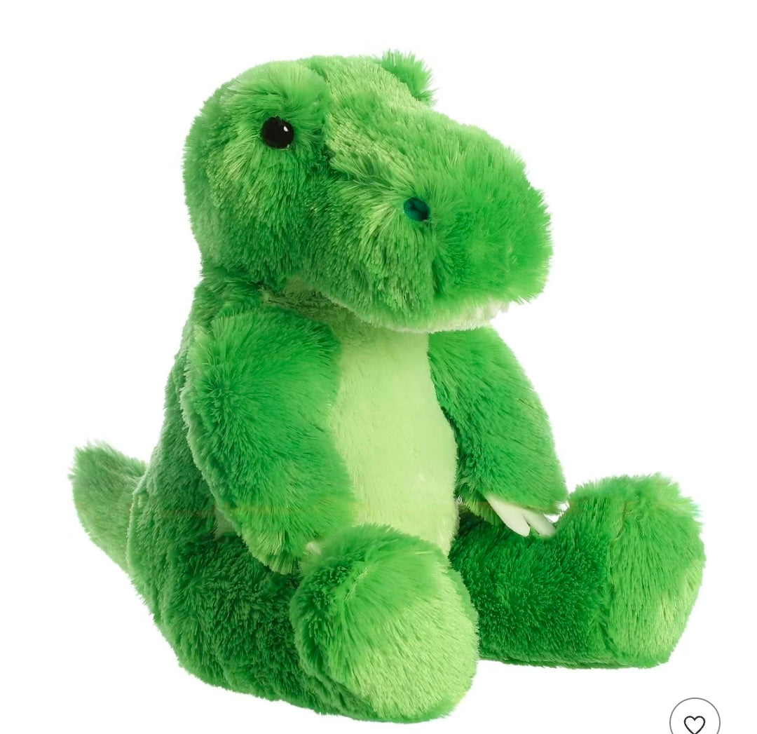 Aurora Medium T-Rex Cuddly Stuffed Animal Green 12"