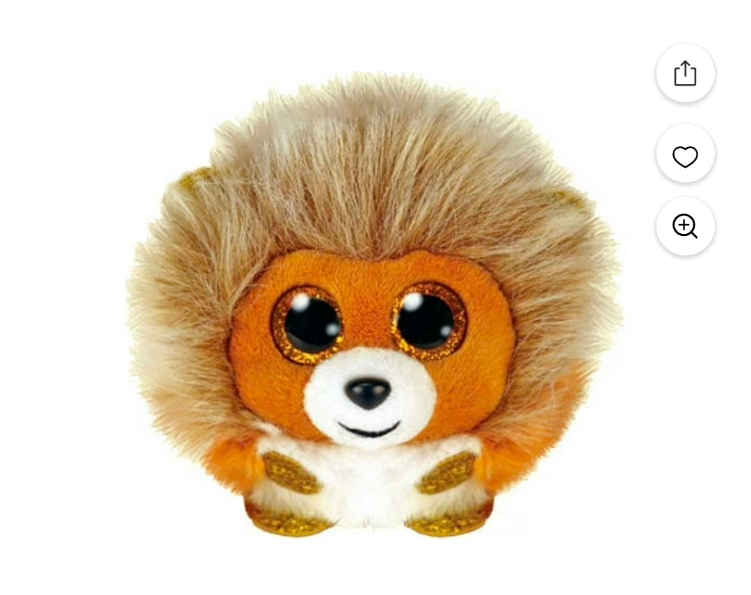 TY Puffies (Beanie Balls) Plush - CAESAR the Lion (4 inch)