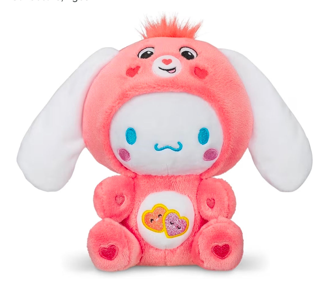 Cinnamoroll Dressed As Love-a-Lot Bear 8" Fun-Size Plush, Pink - Soft, Huggable Bestie!
