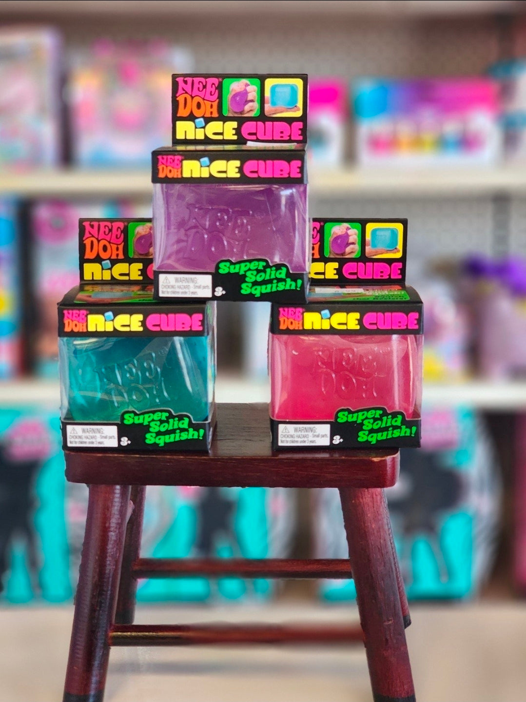 Schylling NeeDoh Nice Cube – Pink, Blue, Purple – NEW in Box – Authentic, One Random color