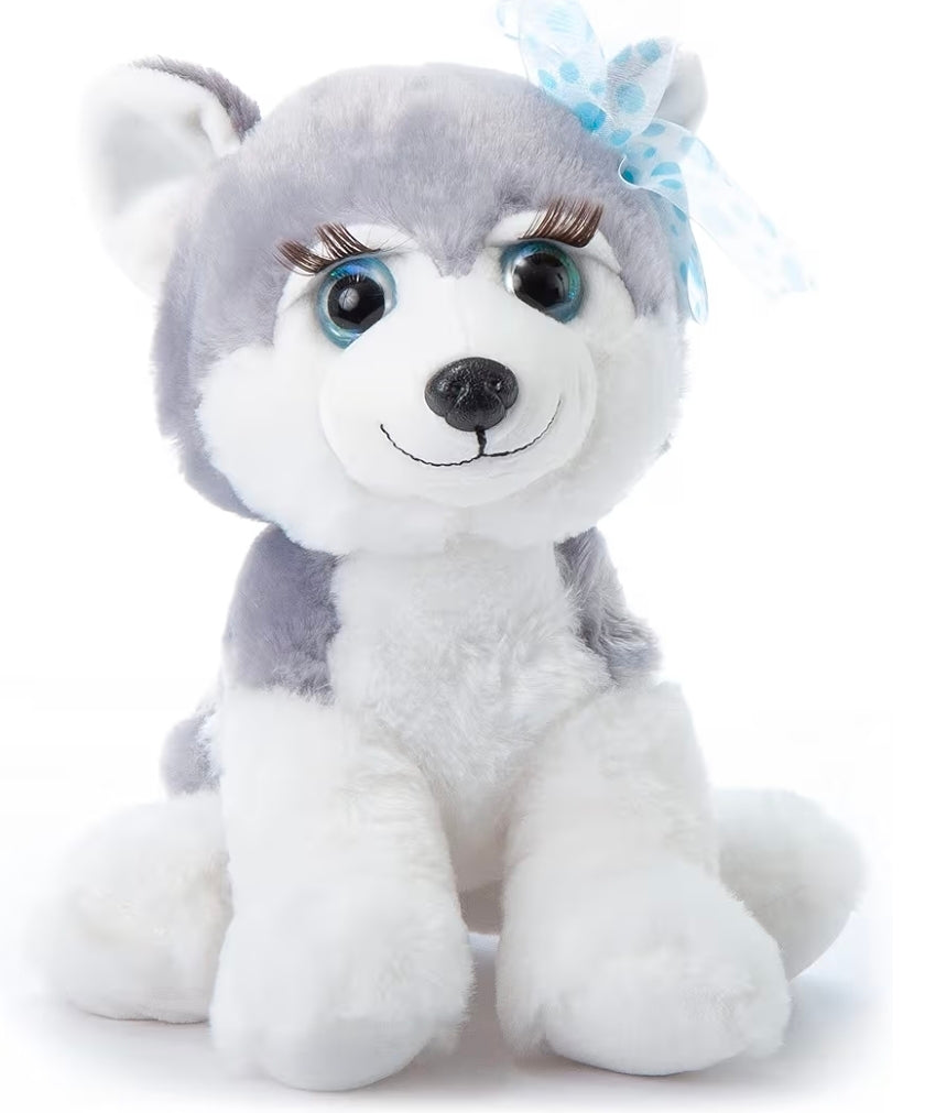 The Petting Zoo, Lash'z Husky Stuffed Animal, Husky Dog Plush Toy 10"