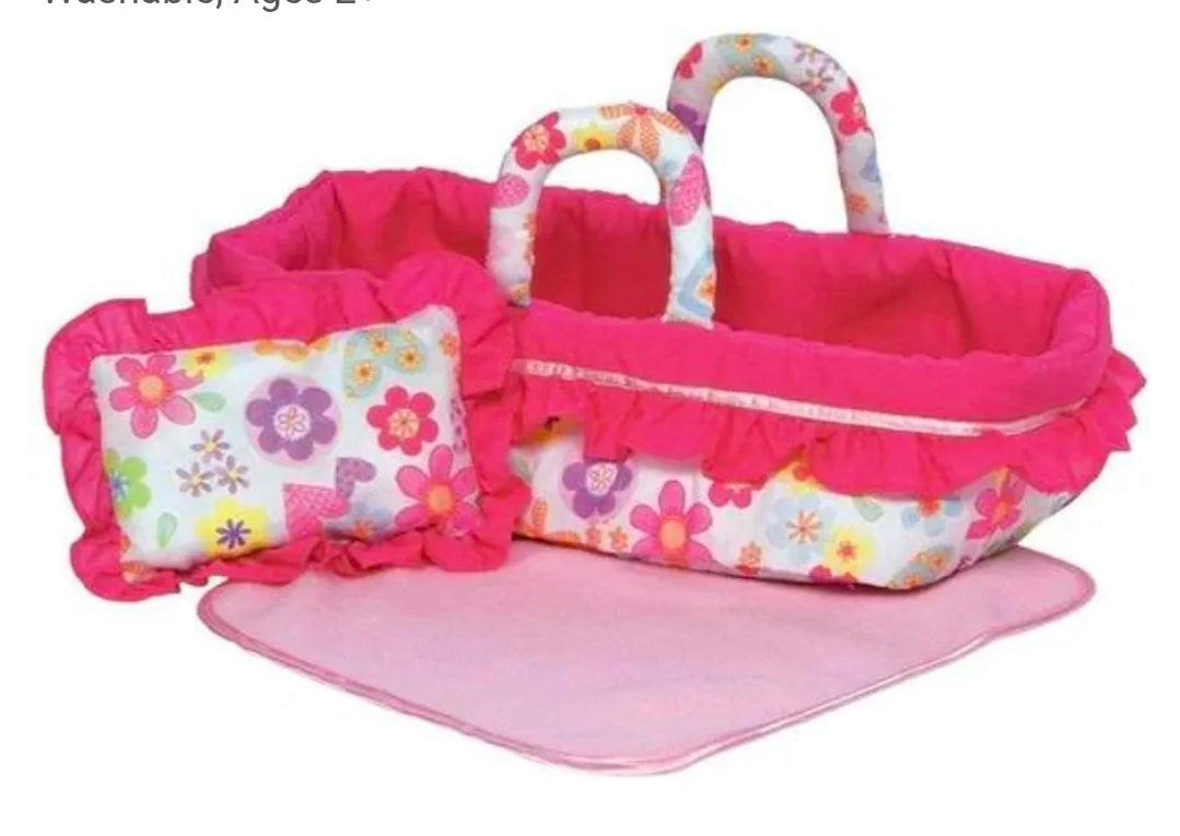 Adora Baby Doll Bed, Snuggle Doll Accesories Includes Soft Bed with Handles