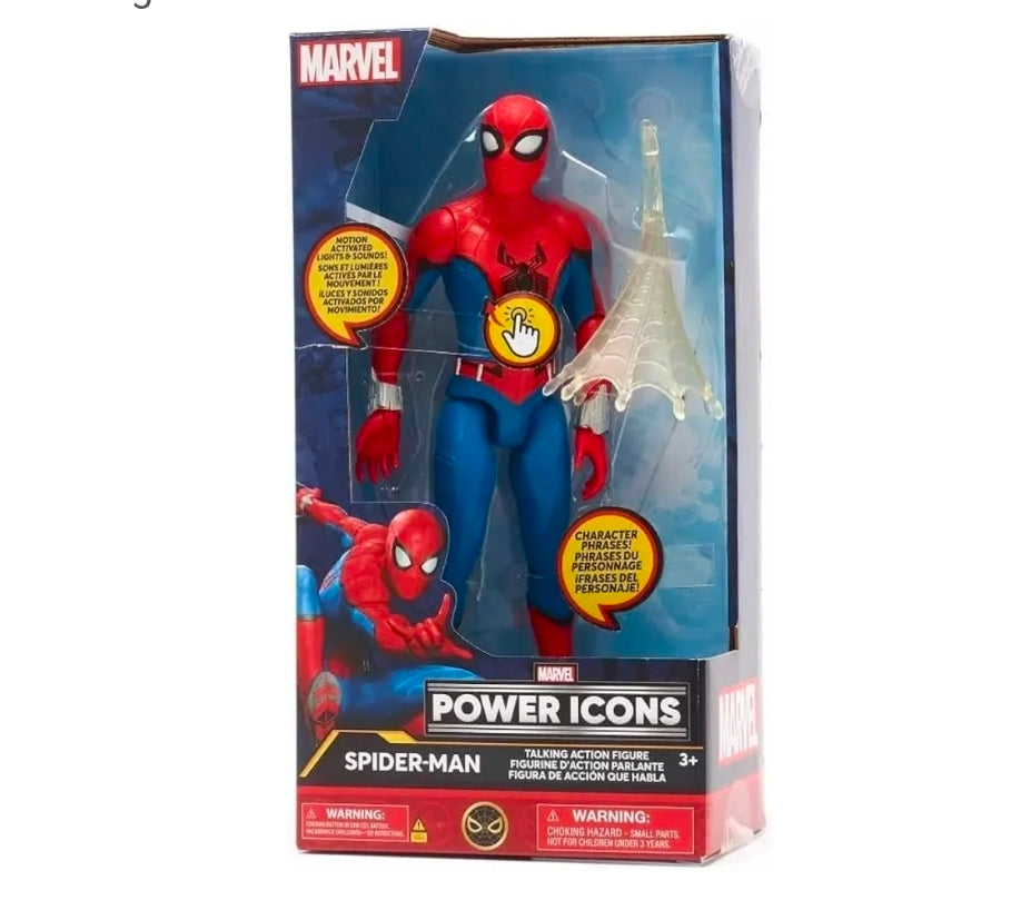 Disney Store Marvel Power Icons Spider-Man Talking Action Figure