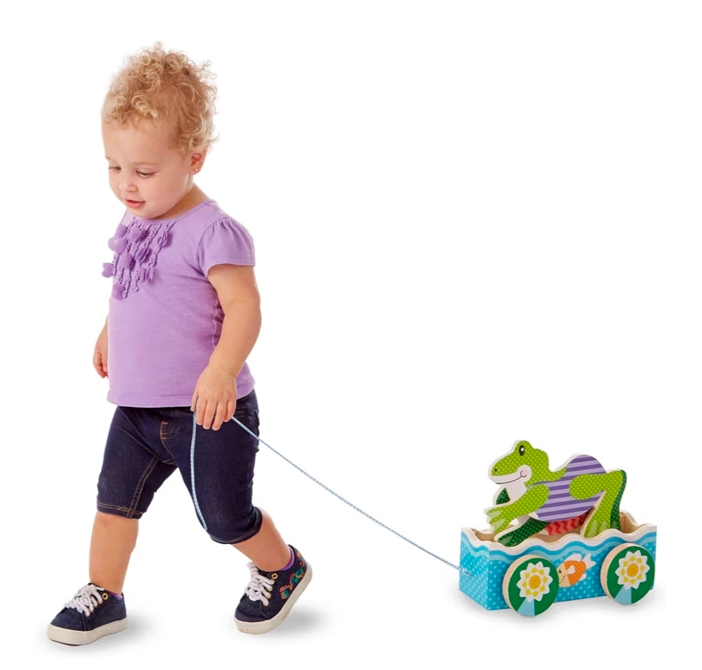 Melissa & Doug First Play Friendly Frogs Wooden Pull Toy
