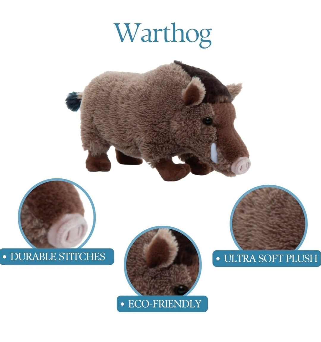 The Petting Zoo Boar Stuffed Animal, Wild Onez Zoo Animals, Boar Plush Toy 12"