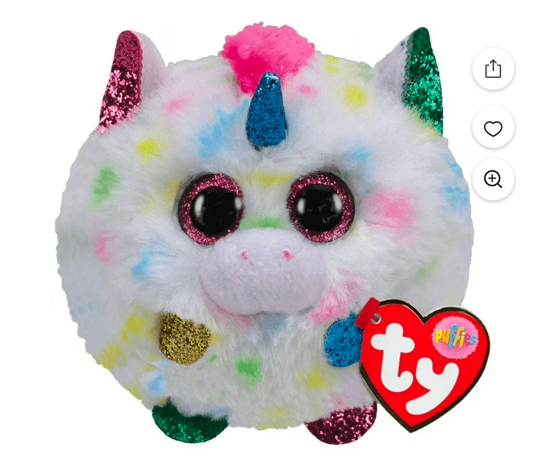 TY Puffies - HARMOINE the Multi Color Unicorn (4 inch)
