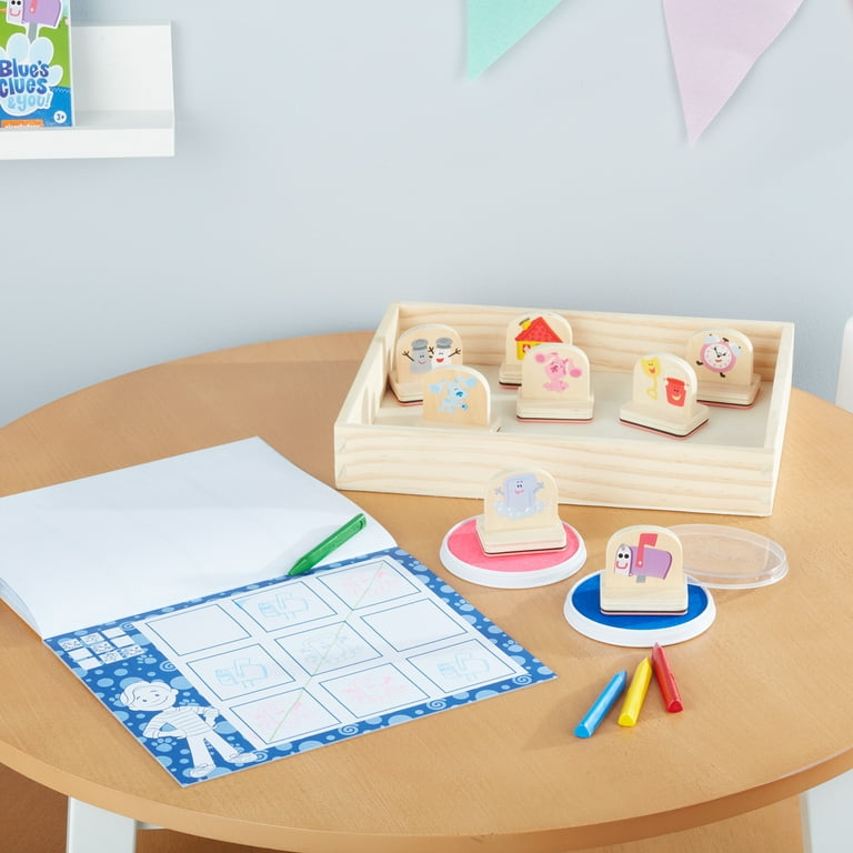 Melissa & Doug Blue's Clues & You! Wooden Handle Stamps and Activity Pad (15 Pieces)