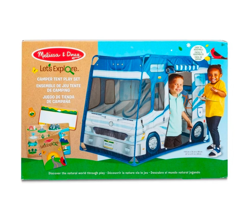 Melissa & Doug Let's Explore Camper Tent Play Set – 47" x 31" x 39" Assembled