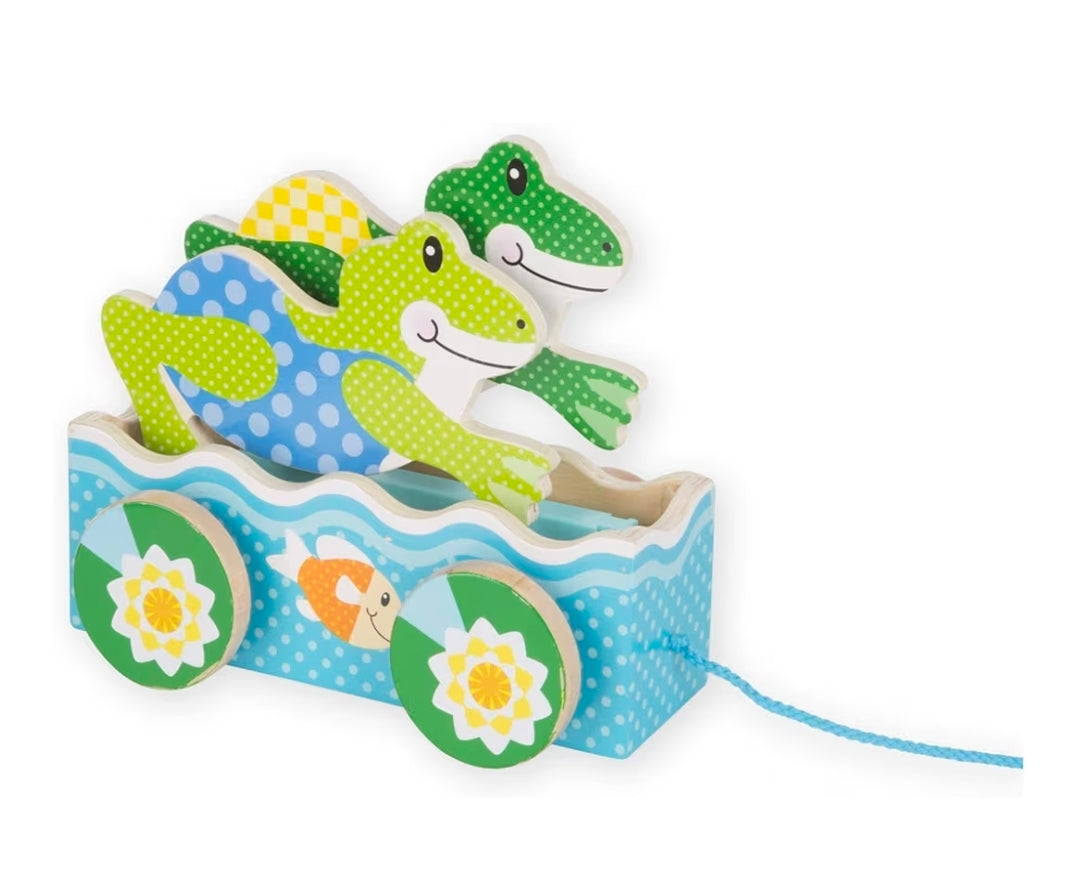 Melissa & Doug First Play Friendly Frogs Wooden Pull Toy