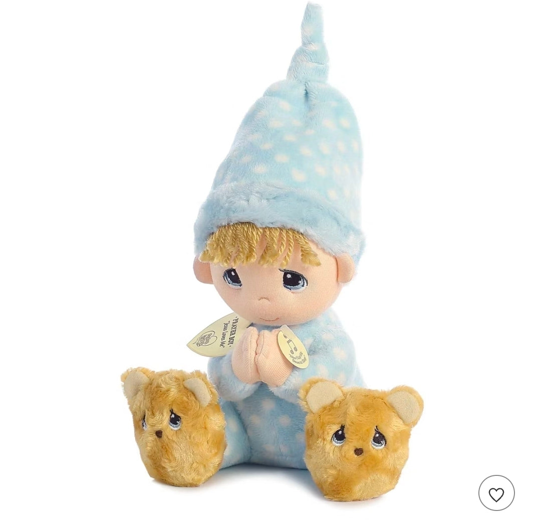 Aurora Precious Moments 8" Precious Prayer Boy Blue Stuffed Animal
