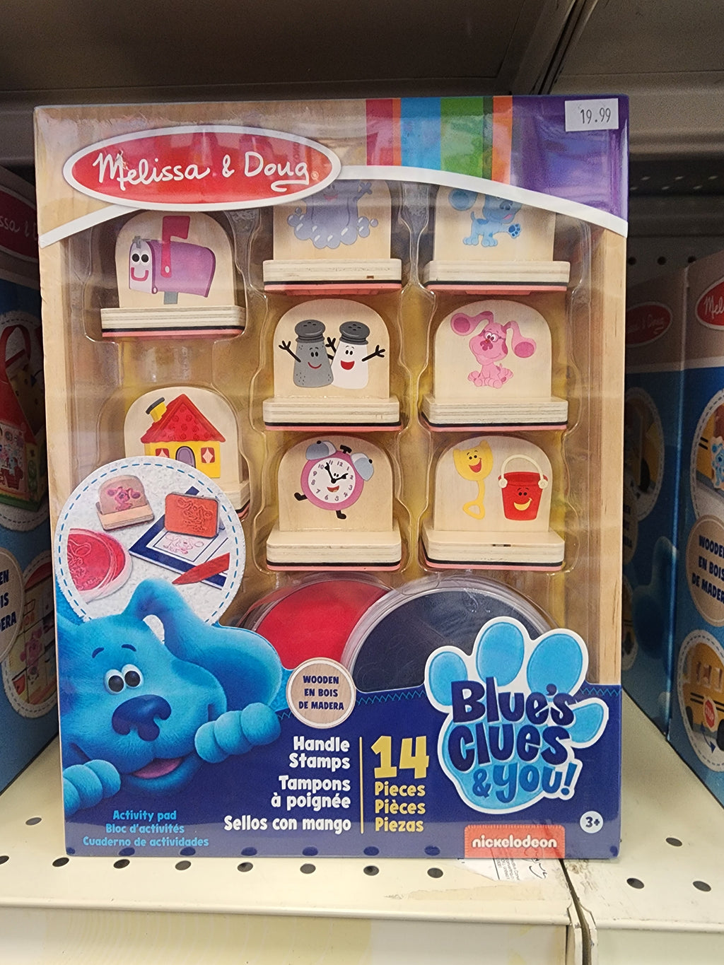Melissa & Doug Blue's Clues & You! Wooden Handle Stamps and Activity Pad (15 Pieces)