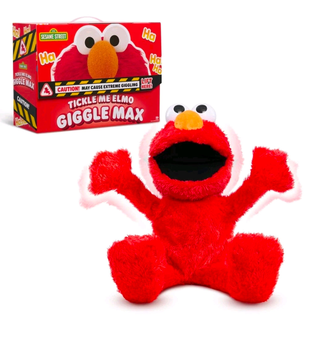 Sesame Street Tickle Me Elmo Giggle Max Interactive Plush Toy