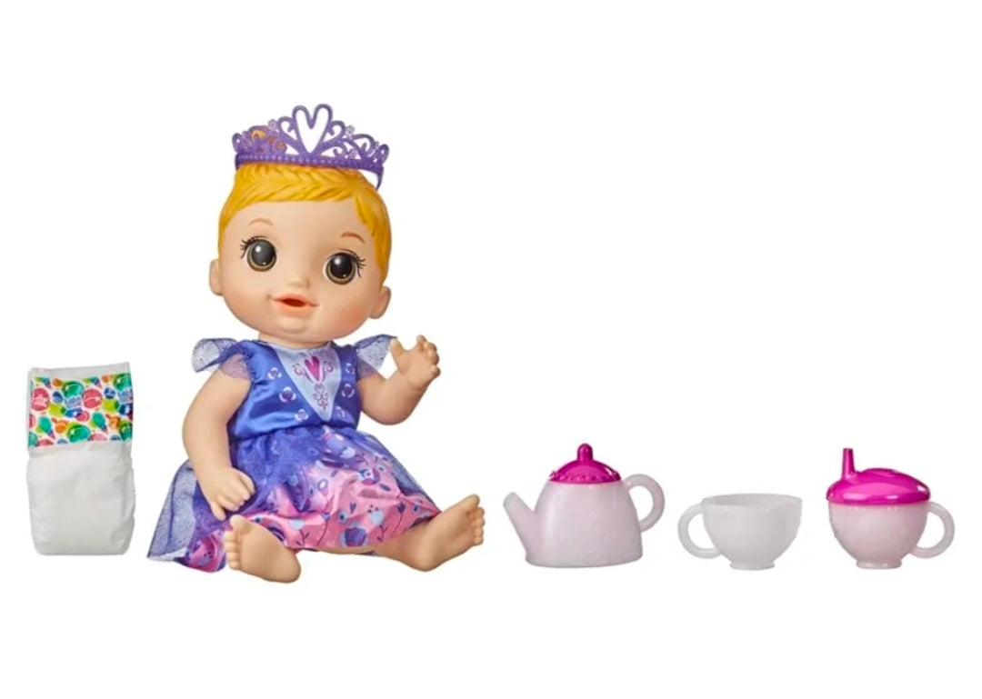 Baby Alive Tea 'n Sparkles Color-Changing Doll with Accessories, Blonde Hair, Brown Eyes