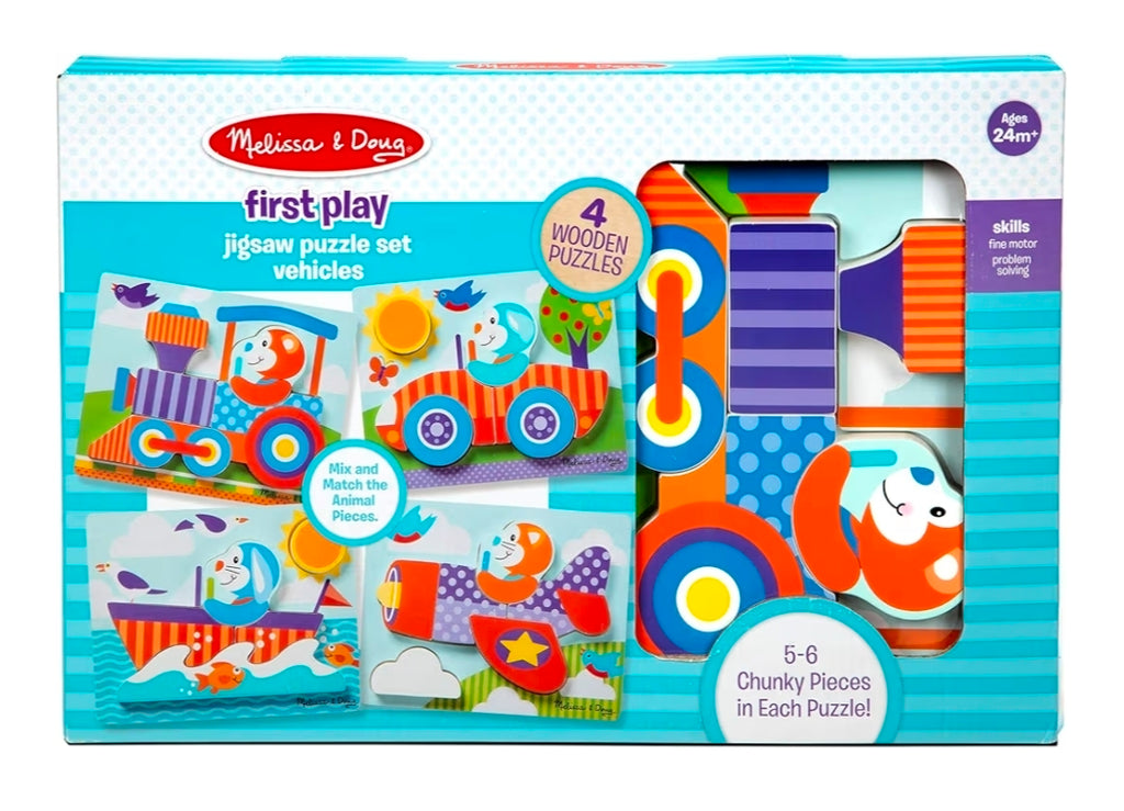Melissa & Doug Jigsaw Puzzle Set – Vehicles