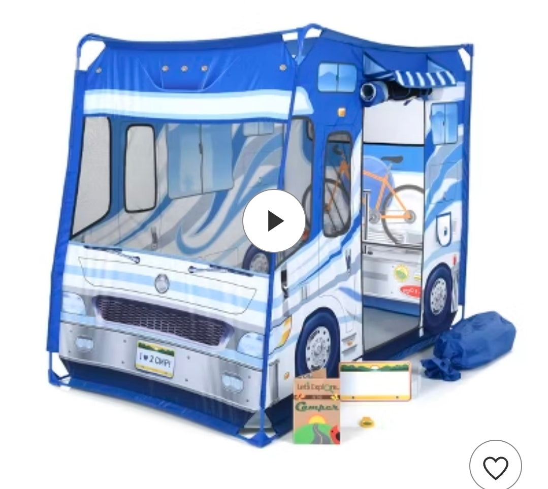 Melissa & Doug Let's Explore Camper Tent Play Set – 47" x 31" x 39" Assembled
