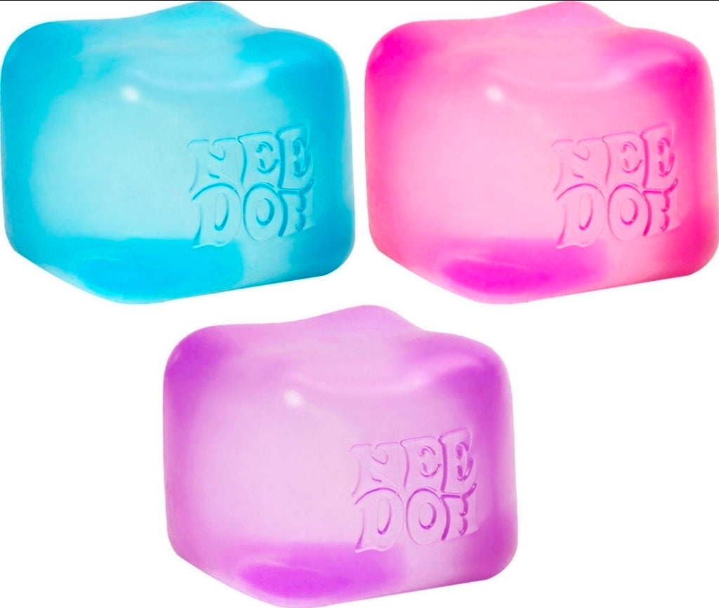 Schylling NeeDoh Nice Cube – Pink, Blue, Purple – NEW in Box – Authentic, One Random color
