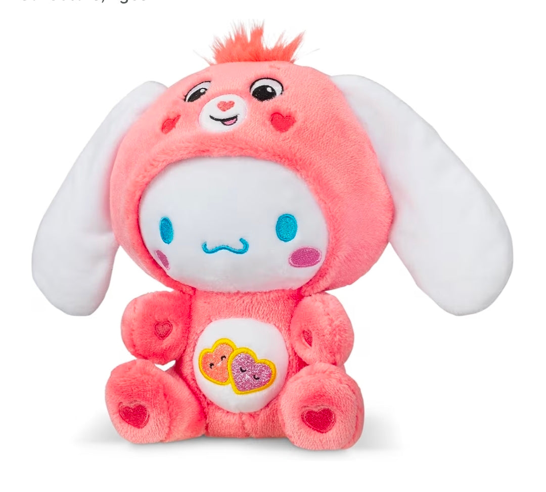 Cinnamoroll Dressed As Love-a-Lot Bear 8" Fun-Size Plush, Pink - Soft, Huggable Bestie!