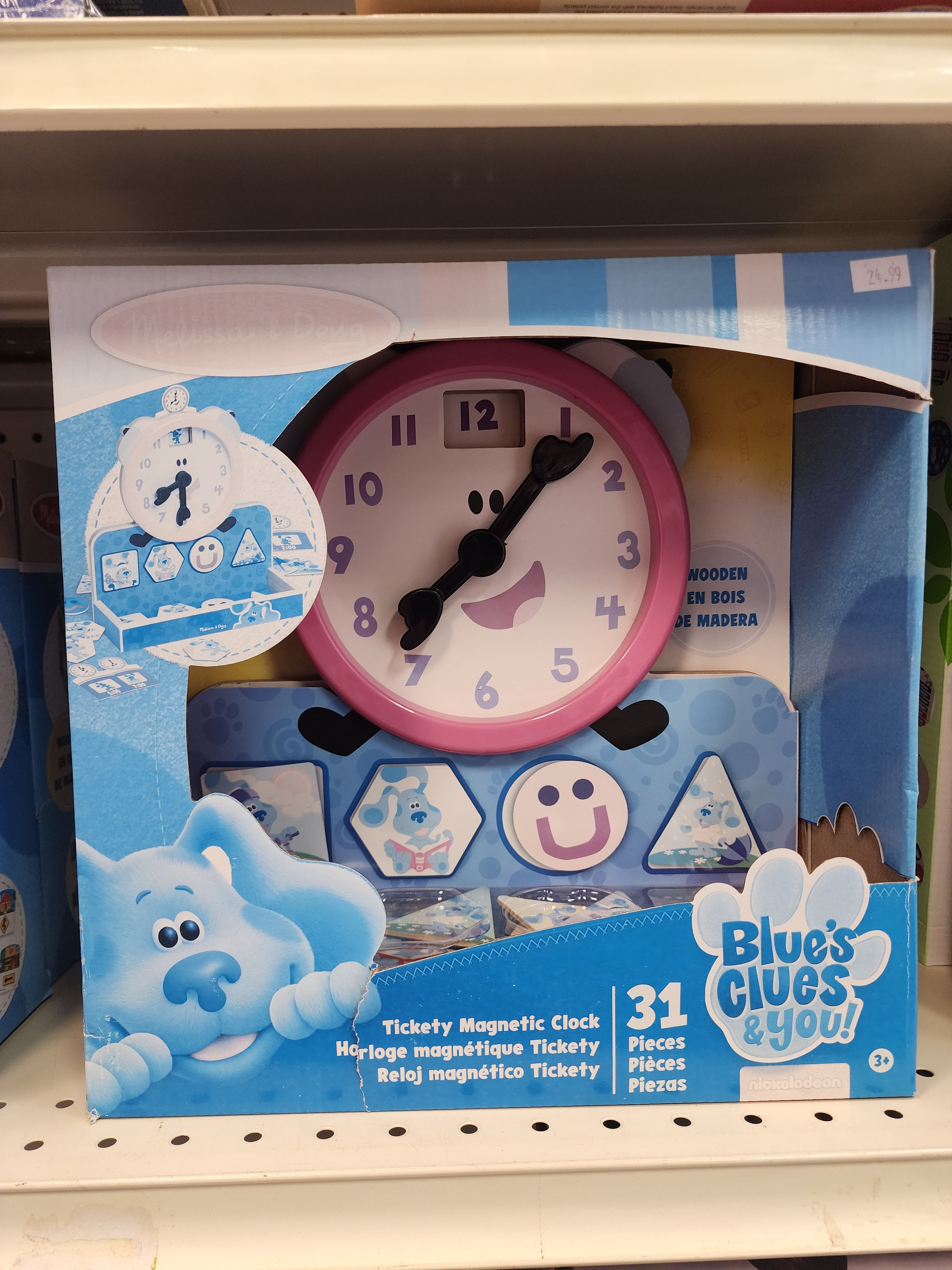 Melissa & Doug Blue's Clues & You! Wooden Tickety Tock Magnetic Clock