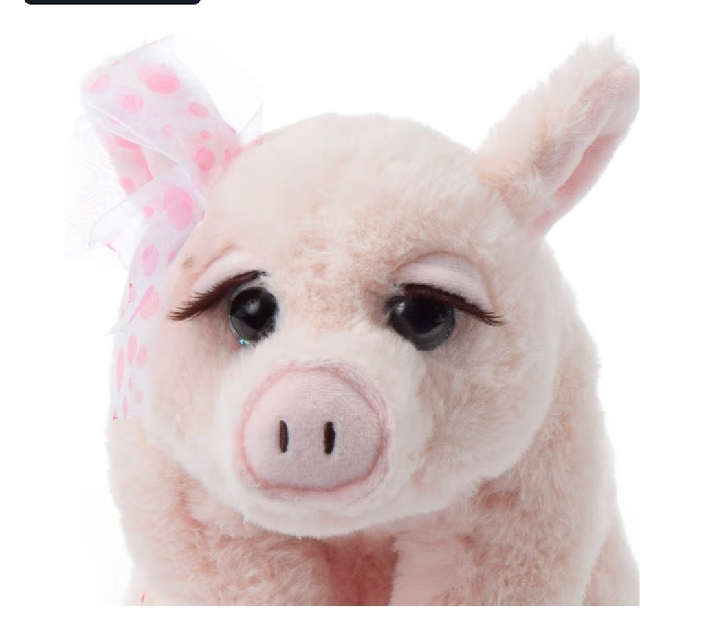 The Petting Zoo, Lash'z Pig Stuffed Animal, Pig Plush Toy 12"