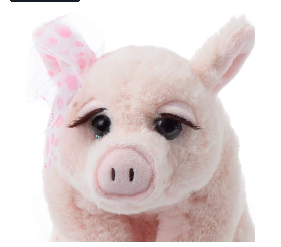 The Petting Zoo, Lash'z Pig Stuffed Animal, Pig Plush Toy 12"
