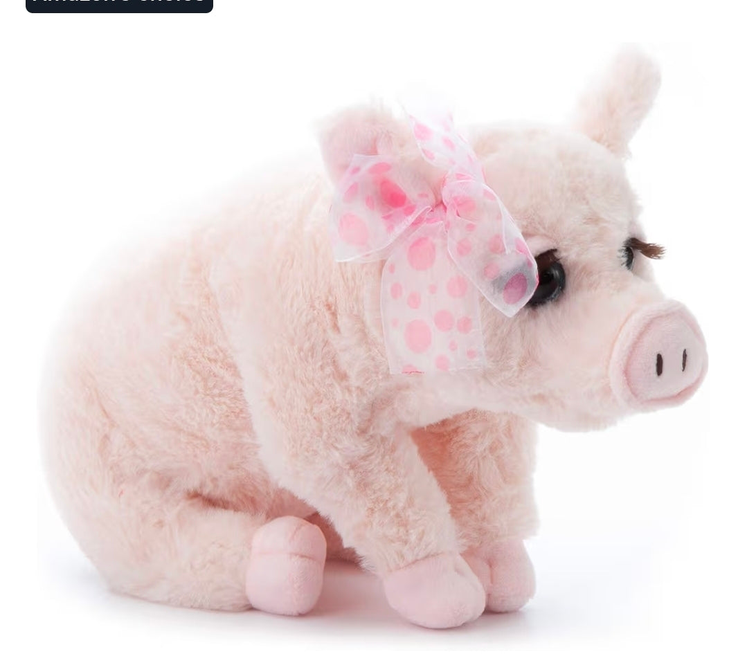 The Petting Zoo, Lash'z Pig Stuffed Animal, Pig Plush Toy 12"