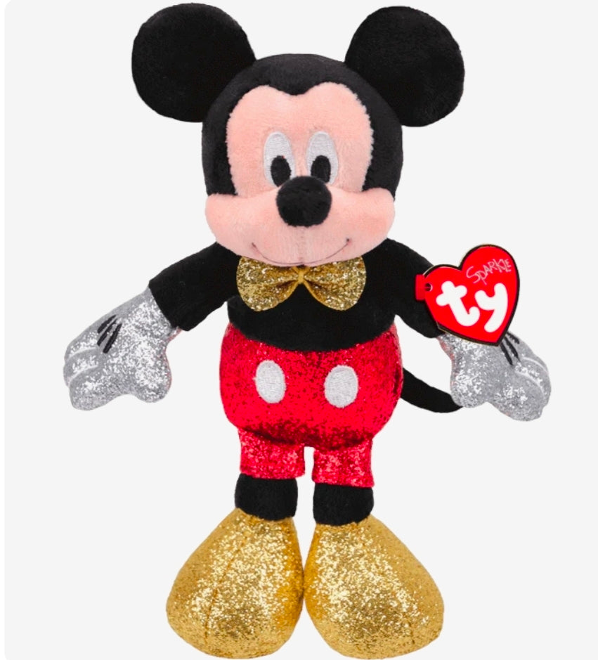 Mickey Mouse Red Sparkle Plush - TY 8"