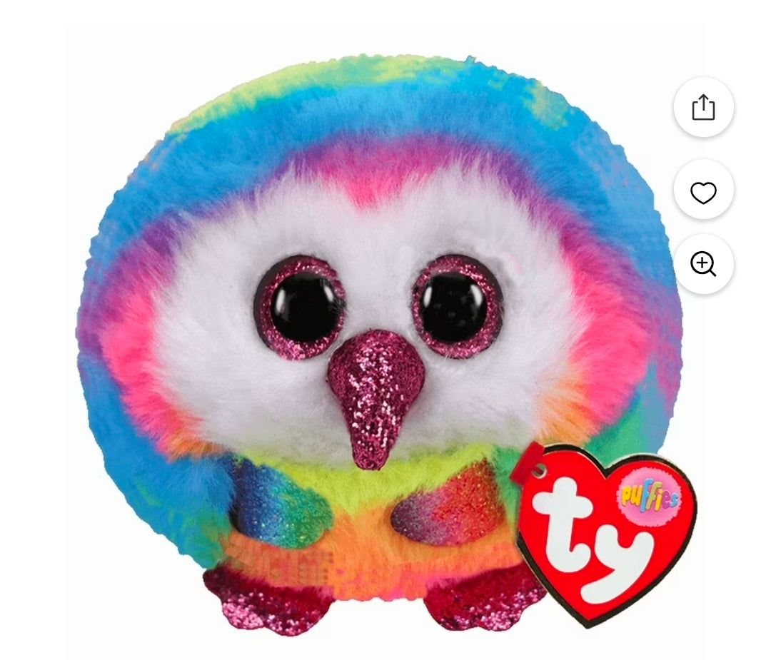 Ty Puffies (Beanie Balls) - Owen the Owl 4"