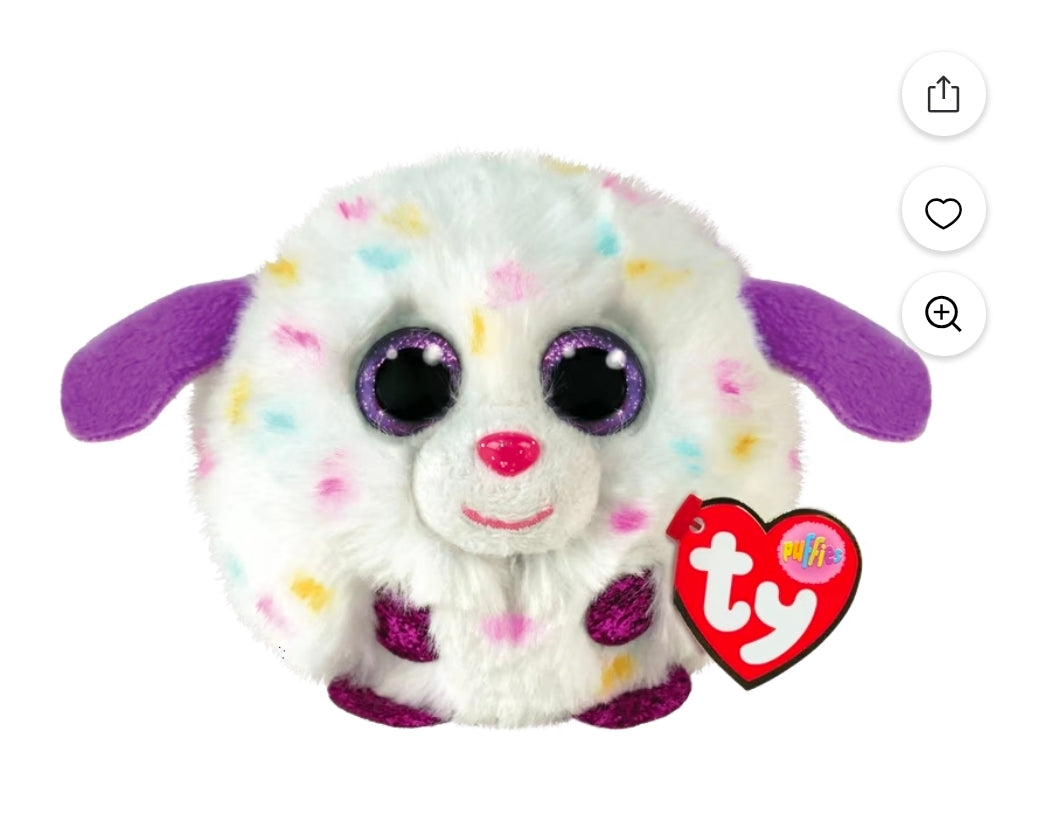 TY Puffies - MUNCHKIN the Multicolored Spotted Dog (4 inch)