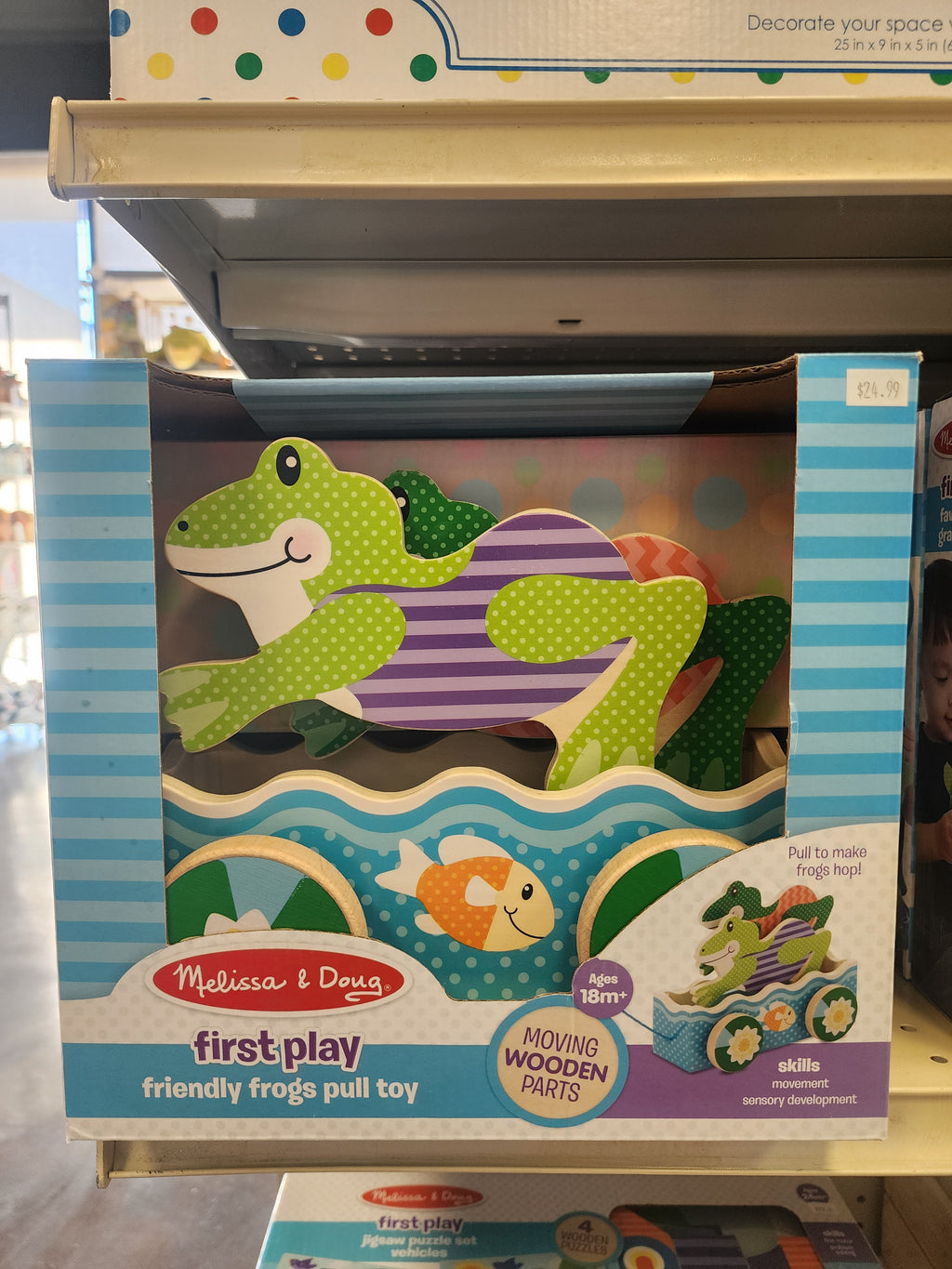 Melissa & Doug First Play Friendly Frogs Wooden Pull Toy