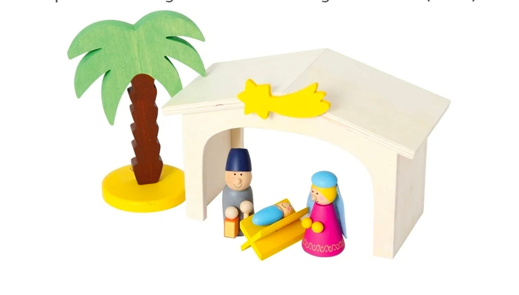 Small Foot Wooden Toys Premium Nativity Manger Complete Set Designed for Children Ages 3+ Years (3945)