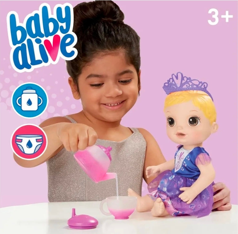 Baby Alive Tea 'n Sparkles Color-Changing Doll with Accessories, Blonde Hair, Brown Eyes