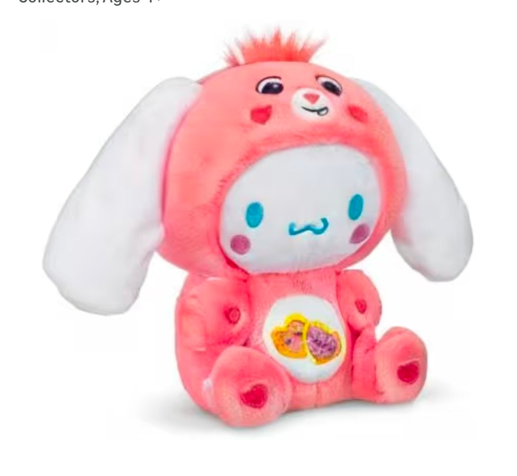 Cinnamoroll Dressed As Love-a-Lot Bear 8" Fun-Size Plush, Pink - Soft, Huggable Bestie!