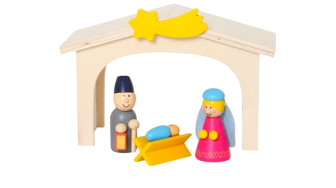 Small Foot Wooden Toys Premium Nativity Manger Complete Set Designed for Children Ages 3+ Years (3945)